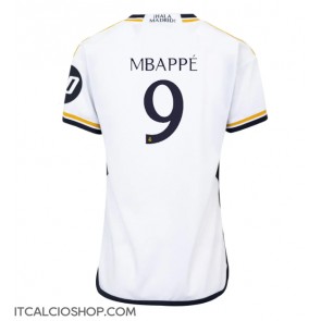 Real Madrid Kylian Mbappe #9 Prima Maglia Femmina 2023-24 Manica Corta